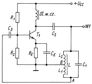 Podstawowy ukad generatora Hartleya z zasilaniem rwnolegym (konfiguracja WE)